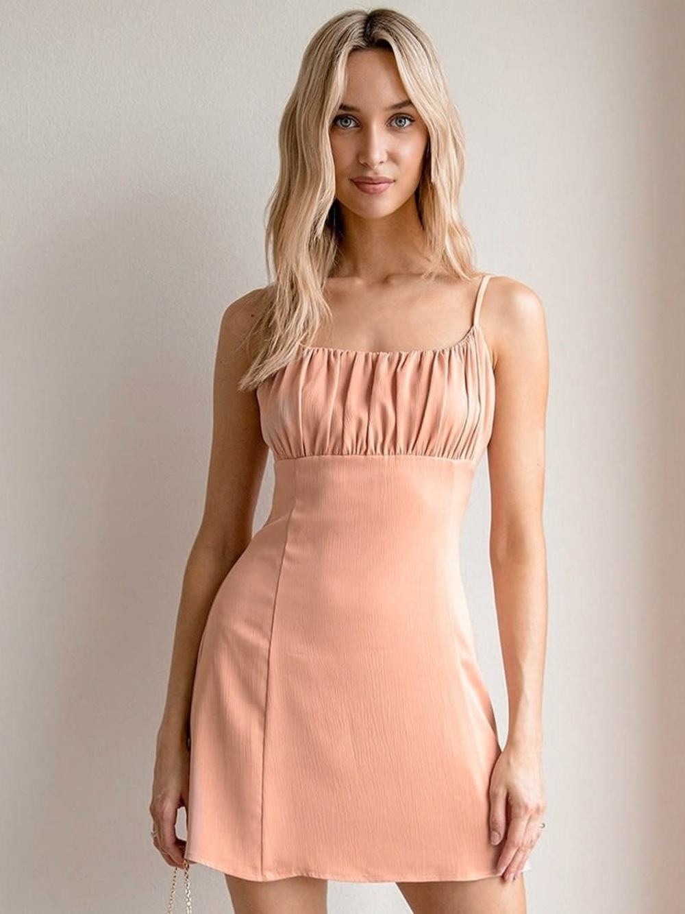Lulus Ruched Bust Mini Dress Spaghetti Strap Sz M